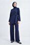 Modal Suit with Cross-Tied Pants - Navy Blue