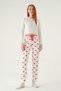 Pijama albă cu model inimioare 4530
