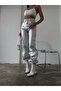 Metallic Silver Cargo Pants - 3
