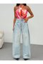 Women's High Waist Wide Leg 100% Cotton Jean Trousers