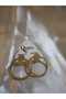 Gold Hoop Earrings with Stones Küpe - 2