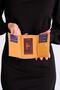 Women's Mink 6 Card + 1 ID Compartment Embossed Printed Vegan Wallet with Snap and Zipper Closure - 2