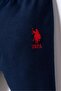 Baby Boy Navy Blue Pique Woven Polo Collar Top and Bottom Set, 100% Cotton - 4