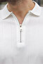 Men's White Polo Collar Zippered T-Shirt 6876 - 3