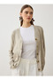 Pocket Detailed V-Neck Knitwear Cardigan - Beige - - 2
