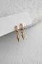 Steel Rose Gold Stoned Nail Model Dangle Lindy Earrings - Non-darkening-