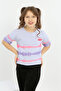 Girl's Printed Crew Neck Short Sleeve T-Shirt - Long Back - 2