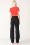Black Lycra Super High Waist Denim Loose Leg Jeans Palazzo Trousers - 5