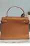 Patent Leather Women's Bag with Gold Lock Detail and Scarf Accessory Zippered Shoulder Bag - 5