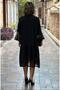 Black Color Princess Midi Length Guipure Lace 100% Cotton Dress - 5