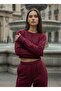Women's Thessaloniki Fabric Raglan Sleeve Finger-Loop Crop Set - 4