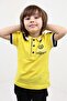 Boy's Printed Polo Neck Buttoned Short Sleeve T-Shirt