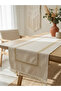 Linen Beige Color Jute Lace Pompom Runner 50 X 150