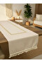 Linen Beige Color Jute Lace Pompom Runner 50 X 150 - 4