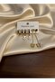 Gold Color Steel 6-Piece Earring Set - Combination Earrings with Pearlescent Heart and Butterfly Figures with Chains - 2