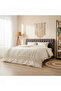 Raw Linen Cream Pompom Double Duvet Cover Set - 2
