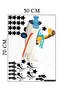 Giraffe Flying Airplane, Stars, White Clouds Deco Kids Room Wall Sticker - 2
