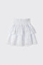 Girl's Gathered Waist Fisto White Skirt - 2