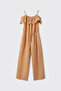 Girl's Salopet Salmon Salopet with Frill Collar Straps