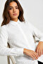 Elora Comfortable Fit Hidden Button Terikoton Boyfriend Women's Shirt & Hijab Shirt - White - 3
