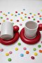 Handmade Red Dragee Series 4-Piece Coffee Cup Set for 2 People - 3