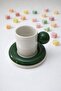 Handmade Green Dragee Series 4-Piece Coffee Cup Set for 2 People - 3