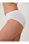 100% Cotton Women's Panties Normal Waist Jacquard Heart Patterned Fabric Slip 5-Piece Pack White - 5