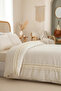 Raw Linen Cream Pompom Single Duvet Cover Set (WITH SPARE PILLOW) - 2
