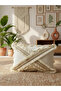 Cross Multiple Tasseled Linen Cream Cushion 2 Pieces Cushion Cover (35 X 55) - 4