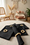Premium Linen Black 6-Piece (WITH BUCKLE GIFT) Napkin Set