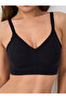 Woman # Izbırakmaz Seamless Invisible Bra Without Underwire Removable Covered Laser Cut Bra Black - 9688 - 7