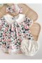 Floral 100% Cotton Combed Cotton Lace Baby Girl Panty Summer Short Sleeve Dress Bandana Set Newborn - 5