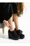 Wedge Heel Shoes, Black Sports Bridal, Evening Dress and Engagement Shoes 1-94377, 11-12 cm