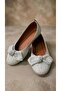 Women's Silver Stone Detailed Bowknot Ballerinas 1cm Byndskl02 - 6