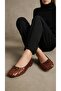 Women's Tan-Brown Bowknot Sequined Ballerinas 1cm Byndpul01 - 3