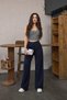 Women's High-Waist Oversized Stretch Fabric Wide-Leg Palazzo Pants - 6