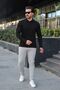 Men's Corded Fabric Fabric Polo Neck Half Zipper Sweater - 3