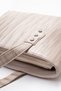Milena Women's Shoulder Bag Real Leather Striped Beige - 6