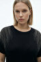 Stone Detail Design Bamboo Fabric Bat Sleeve Blouse M-6Xl - 3