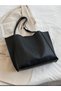 Women's Black Large Shoulder Bag Casual-Sport - 2