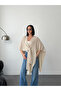 Women's Poncho Cardigan with Stone Front Detail