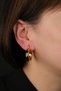 Women's Yellow Color Non-Tarnish Steel Thick Curved Hoop Earrings