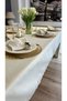 Royal Emerald Gold Glittery Ecru Tablecloth with Gold Lace Detail (Napkins Not Included) - 5
