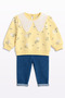 Baby Girl Lace Collar Detailed Floral Patterned Blouse 2-Piece Set 9-12-18-24 months 100% Cotton - 4