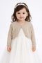 Girls' glittery bolero beige knitwear - 3