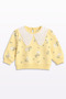 Baby Girl Lace Collar Detailed Floral Patterned Blouse 2-Piece Set 9-12-18-24 months 100% Cotton - 2