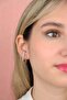 Yellow Steel Stone Double-Looking Hoop Earrings - Does Not Lose Color