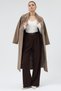 Brown Palazzo Stretch Fabric Women's Trousers 5009 - 2