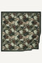 Khaki Night Flower Patterned Muslin Scarf - 2