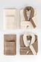 Striped Bathrobe Set 100% Cotton Certified 6 Piece Contrast Shawl Family Bathrobe Set |   Dowry Set - 2